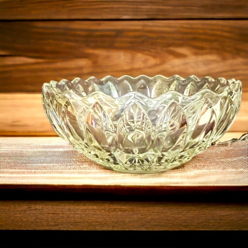 Indiana Glass 1007 Clear 9.5" Heavy Glass Serving Bowl 4lbs 7oz Vintage
